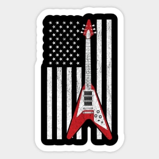 Patriotic Electric Guitar Sticker